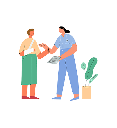 Una medica con un paciente