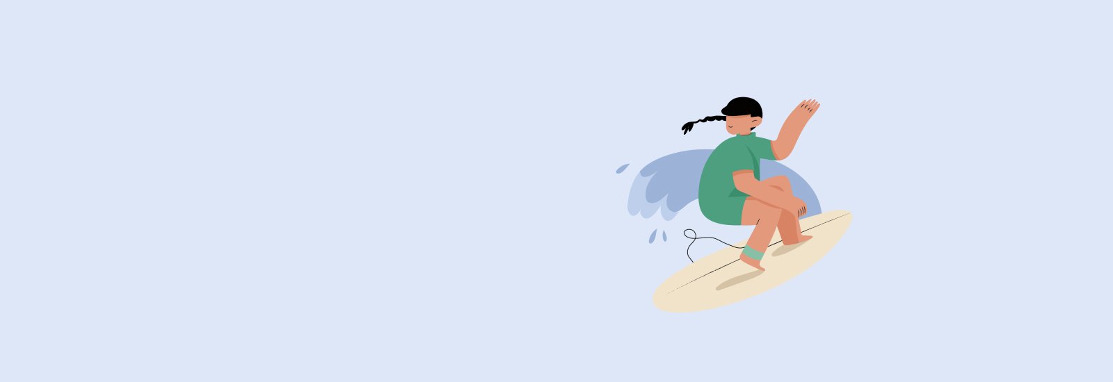 banner de una chica haciendo surf